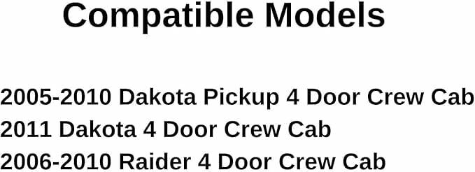 Driver Left Side Rear Door Window Door Glass Compatible with Dodge Ram Dakota / Mitsubishi Raider 4 Door Crew Cab Pickups 2005-2011 Models