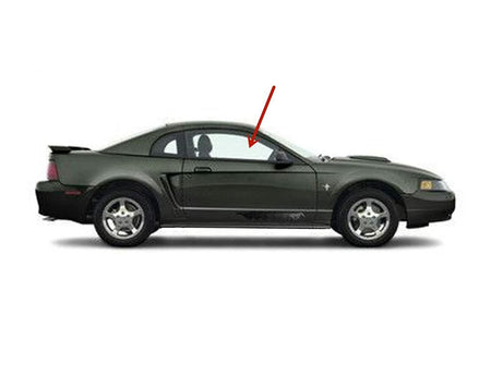 NAGD Passenger Right Side Door Window Glass for Ford Mustang 1994-2004 Models, Clear Tempered Glass