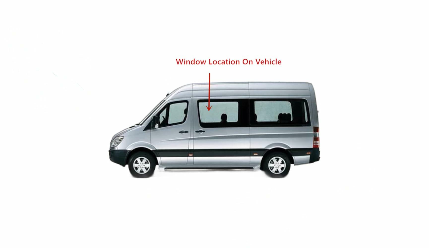 Driver Left Side Sliding Cargo Door Window Door Glass Compatible with Freightliner Sprinter/Mercedes Benz Sprinter/Dodge Sprinter 144 & 170 WB Van 2007-2018 Models