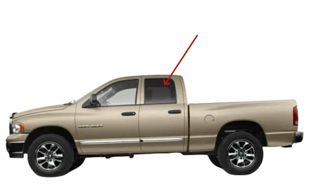 Driver Left Side Rear Door Window Door Glass Compatible with Dodge Ram Pickup 4 Door Crew Cab 1500 2002-2008 Models/2500 3500 4500 5500 2003-2009 Models