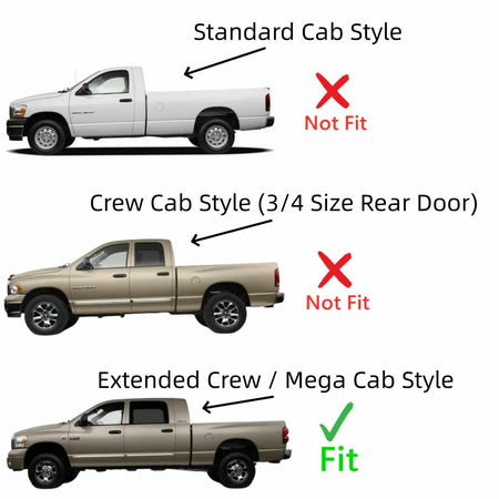 Laminated Driver Left Side Rear Door Window Door Glass Compatible with Dodge Ram Pickup 1500/2500/3500/4500/5500 4 Door Extended Crew/Mega Cab 2006-2007 Models