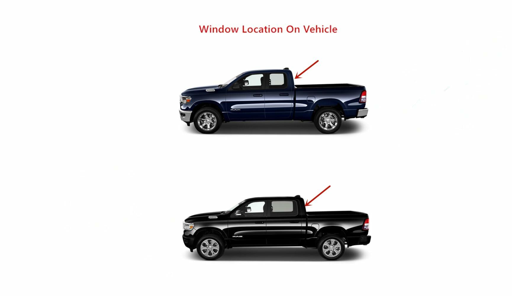 OEM Heated Privacy Back Window Glass Power Back Slider Compatible with Ram Pickup 1500 2019-2024 Models (Not For 1500Classic)