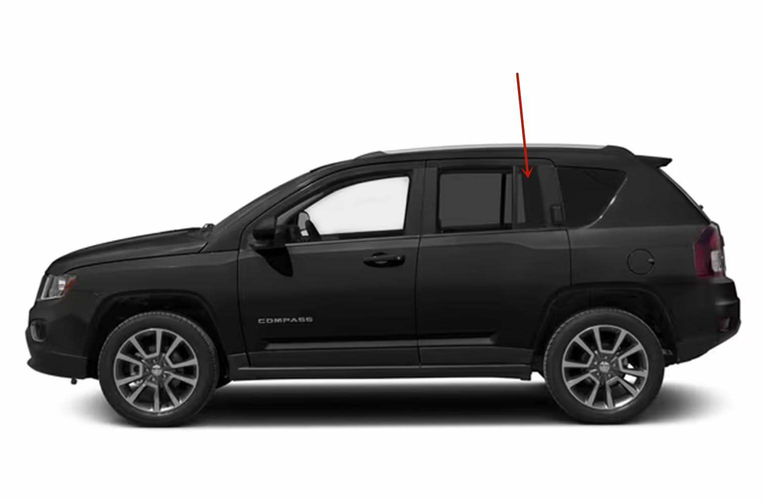 OE Privacy Driver Left Side Vent Window Vent Glass Compatible with Jeep Compass 2007-2016 Models/Compass MK 2017 Models
