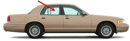 Passenger Right Side Rear Door Window Door Glass Compatible with Mercury Grand Marquis 1995-2011 / Mercury Marauder 2003-2004 Models