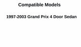 Passenger Right Side Rear Door Window Door Glass Compatible with Pontiac Grand Prix 4 Door Sedan 1997-2003 Models