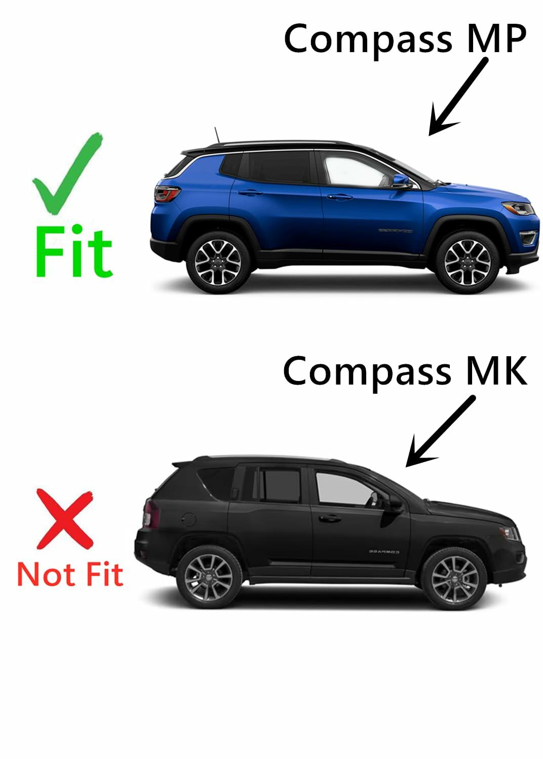 Passenger Right Side Front Door Window Door Glass Compatible with Jeep Compass MP 2017-2026 Models
