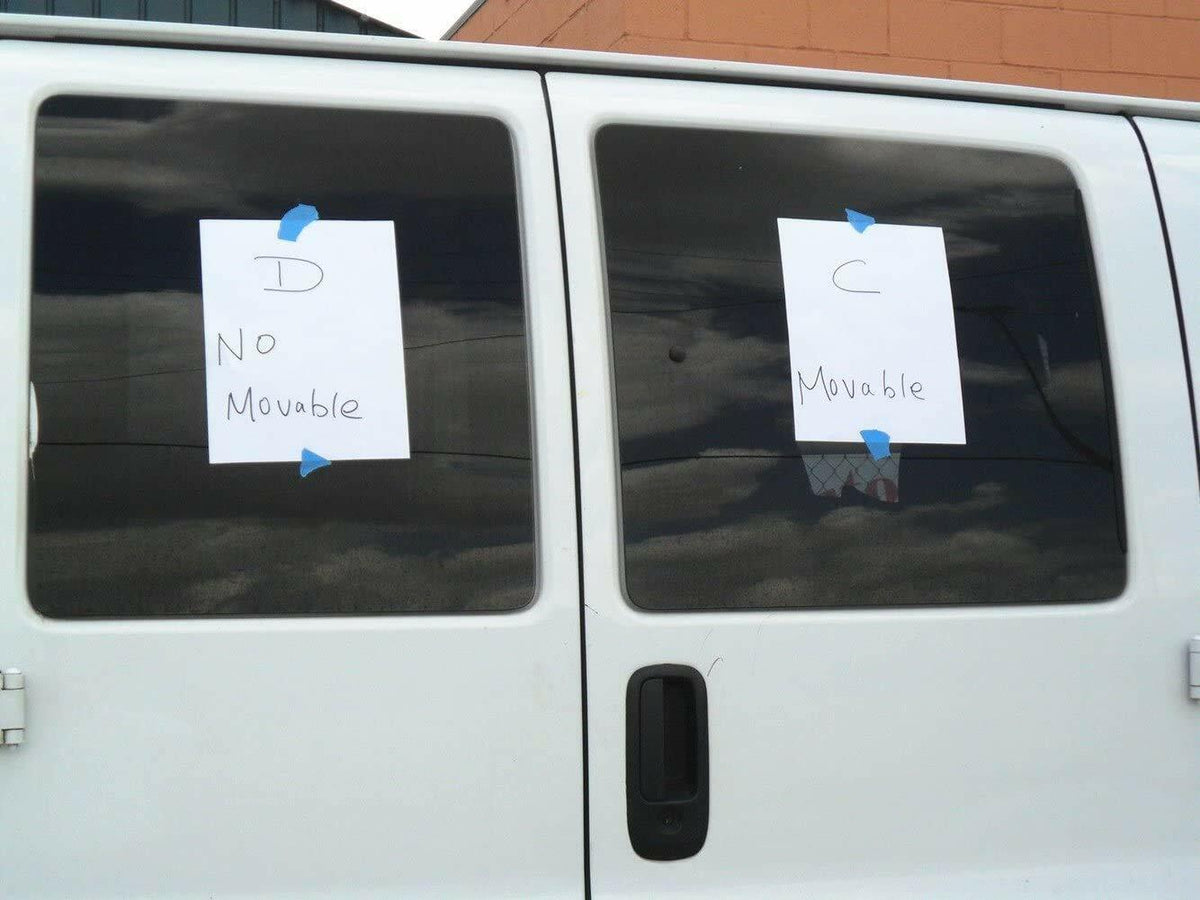 Movable Passenger Right Side Front Hinged Door Window Door Glass Compatible with Chevrolet Express / GMC Savana 1996-2025 Models