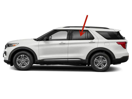 Driver Left Side Rear Door Window Door Glass Compatible with Ford Explorer 2020-2026 Models