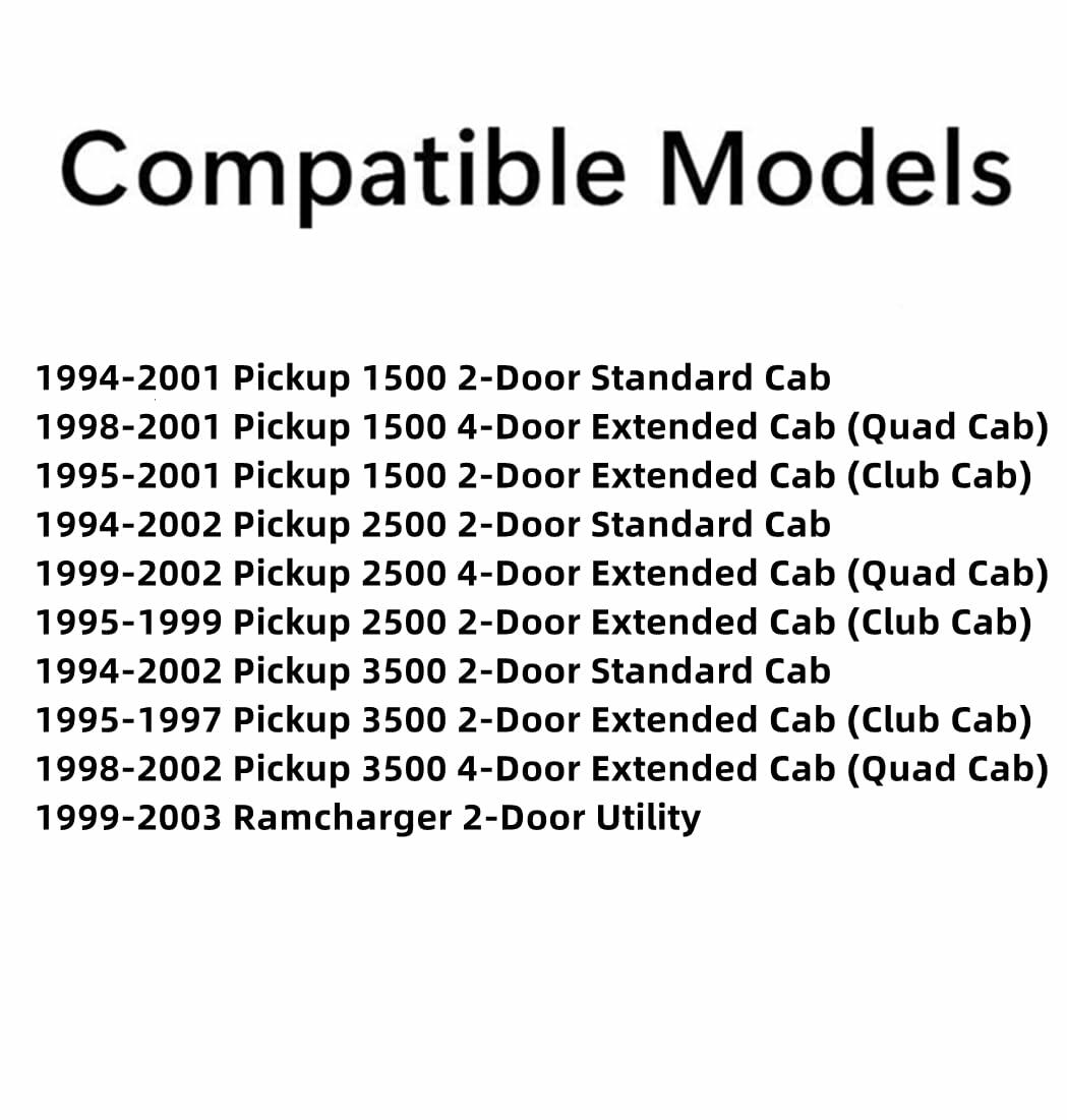 Passenger Right Side Front Door Window Door Glass Compatible with Dodge Ram Pickup 1500 1994-2001 Models/2500 3500 1994-2002 Models / Ramcharger 1999-2003