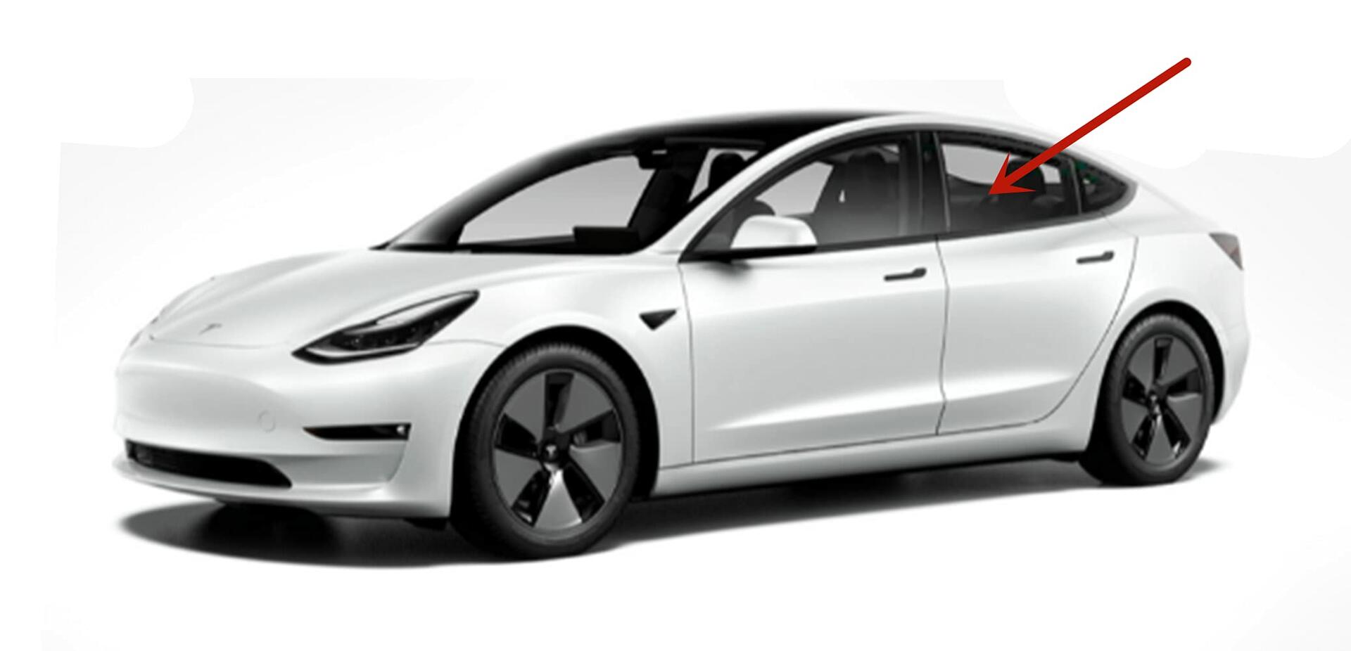 Driver Left Side Rear Door Window Door Glass Compatible with Tesla 3 4 Door Sedan 2017-2023 Models