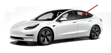 Driver Left Side Rear Door Window Door Glass Compatible with Tesla 3 4 Door Sedan 2017-2023 Models