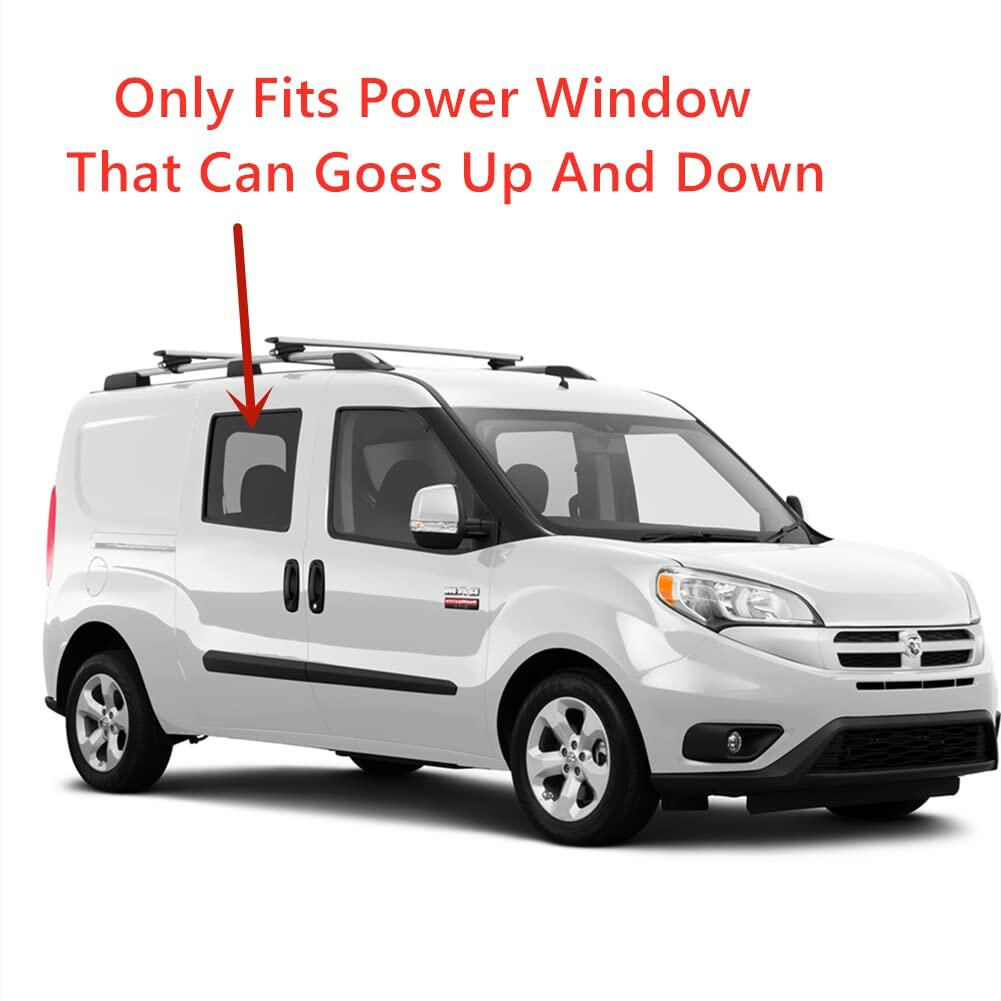 Clear Tempered Power Movable Passenger Right Side Rear Door Window Door Glass Compatible with Ram Promaster City 2015-2022 Models