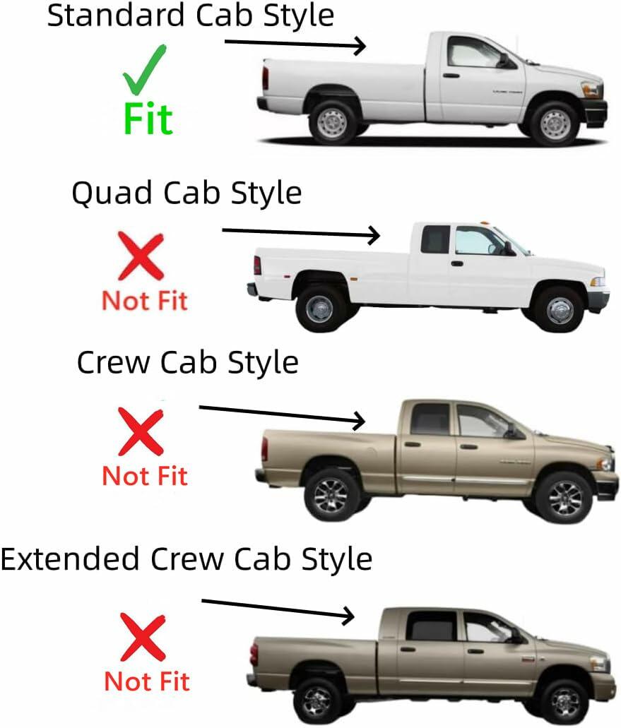Tempered Passenger Right Side Door Window Door Glass Compatible with Dodge/Ram 1500 2009-2018 & 1500Classic 2019-2024 & 2500 3500 3500Cab/Chs 4500 5500 2011-2026 2-Door Standard Cab Pickup Models Only
