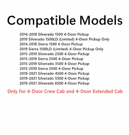 Driver Left Side Front Door Window Door Glass Compatible with Chevrolet Silverado GMC Sierra 1500 2014-2018 / 1500Limited 2019/2500 3500 2015-2019/4500 5500 6500 2019-2021 4-Door Pickup Models