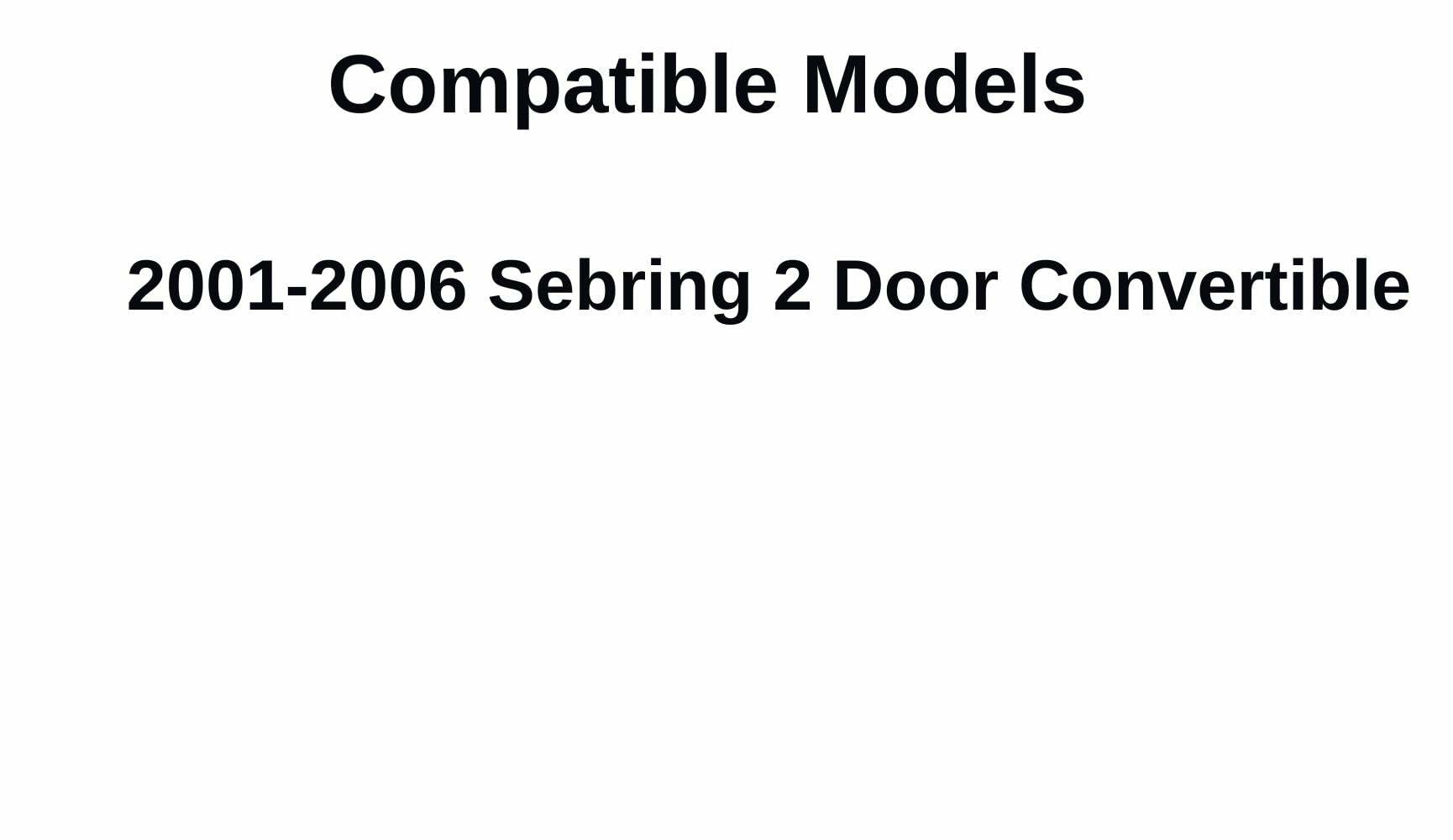 Driver Left Side Door Window Door Glass Compatible with Chrysler Sebring 2 Door Convertible 2001-2006 Models