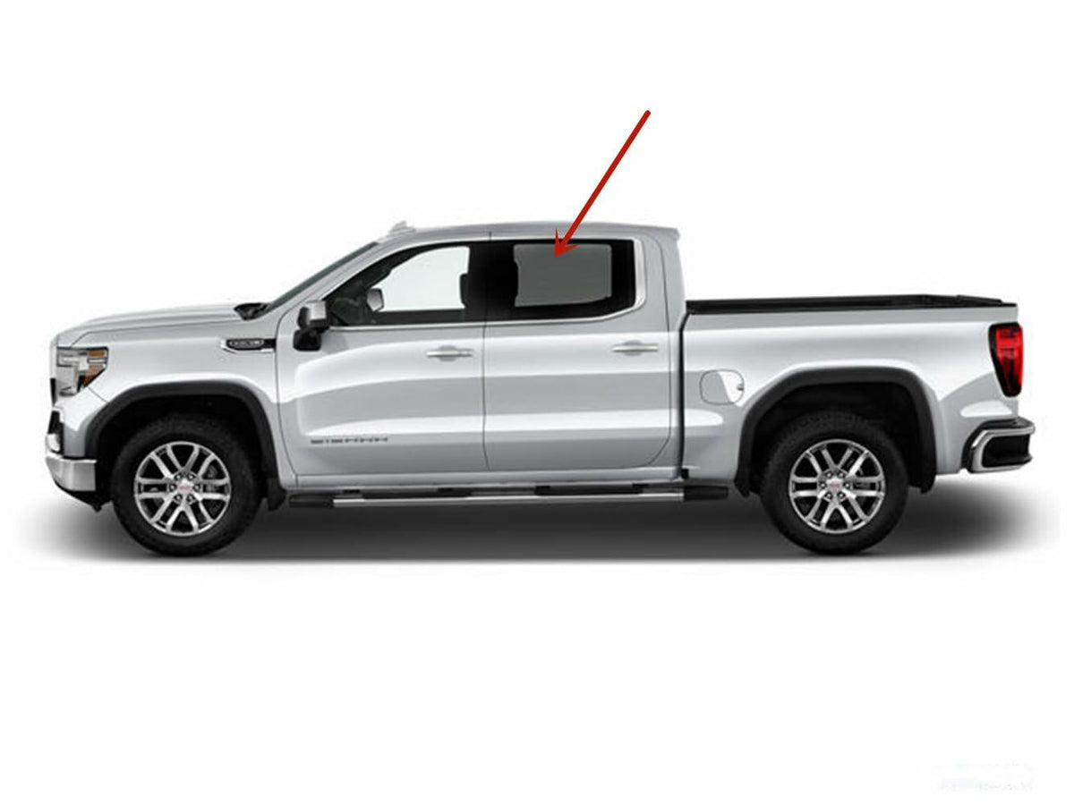 Driver Left Side Rear Door Window Door Glass Compatible with GMC Sierra/Chevrolet Silverado 1500 4-Door Crew Cab 2019-2026 Models