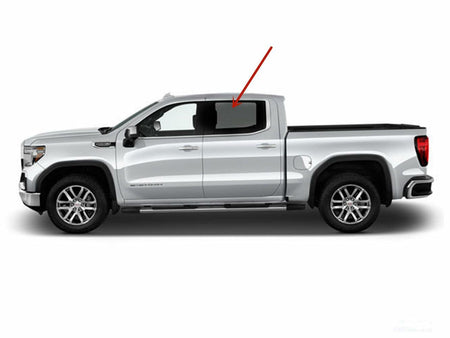 Driver Left Side Rear Door Window Door Glass Compatible with GMC Sierra/Chevrolet Silverado 1500 4-Door Crew Cab 2019-2026 Models