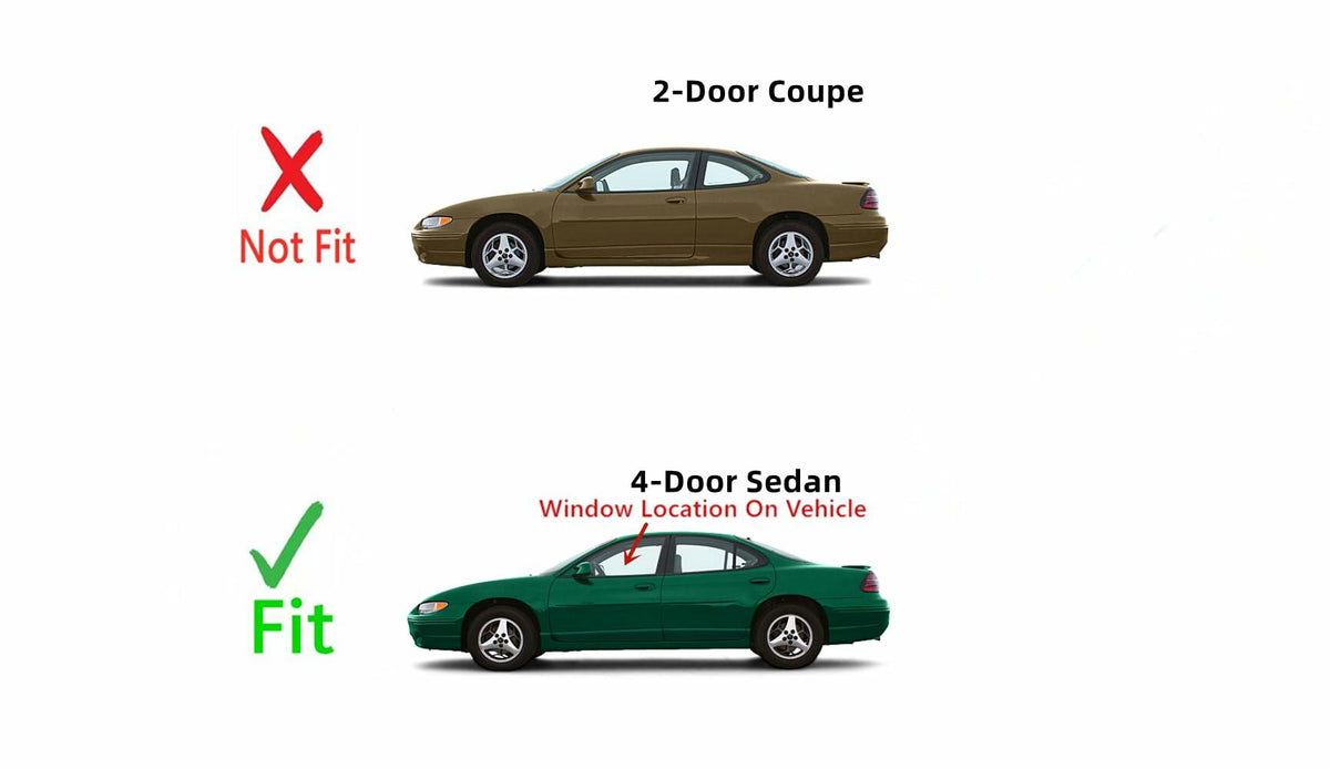 Driver Left Side Front Door Widow Glass Compatible with Pontiac Grand Prix 4 Door Sedan 1997-2003 Models