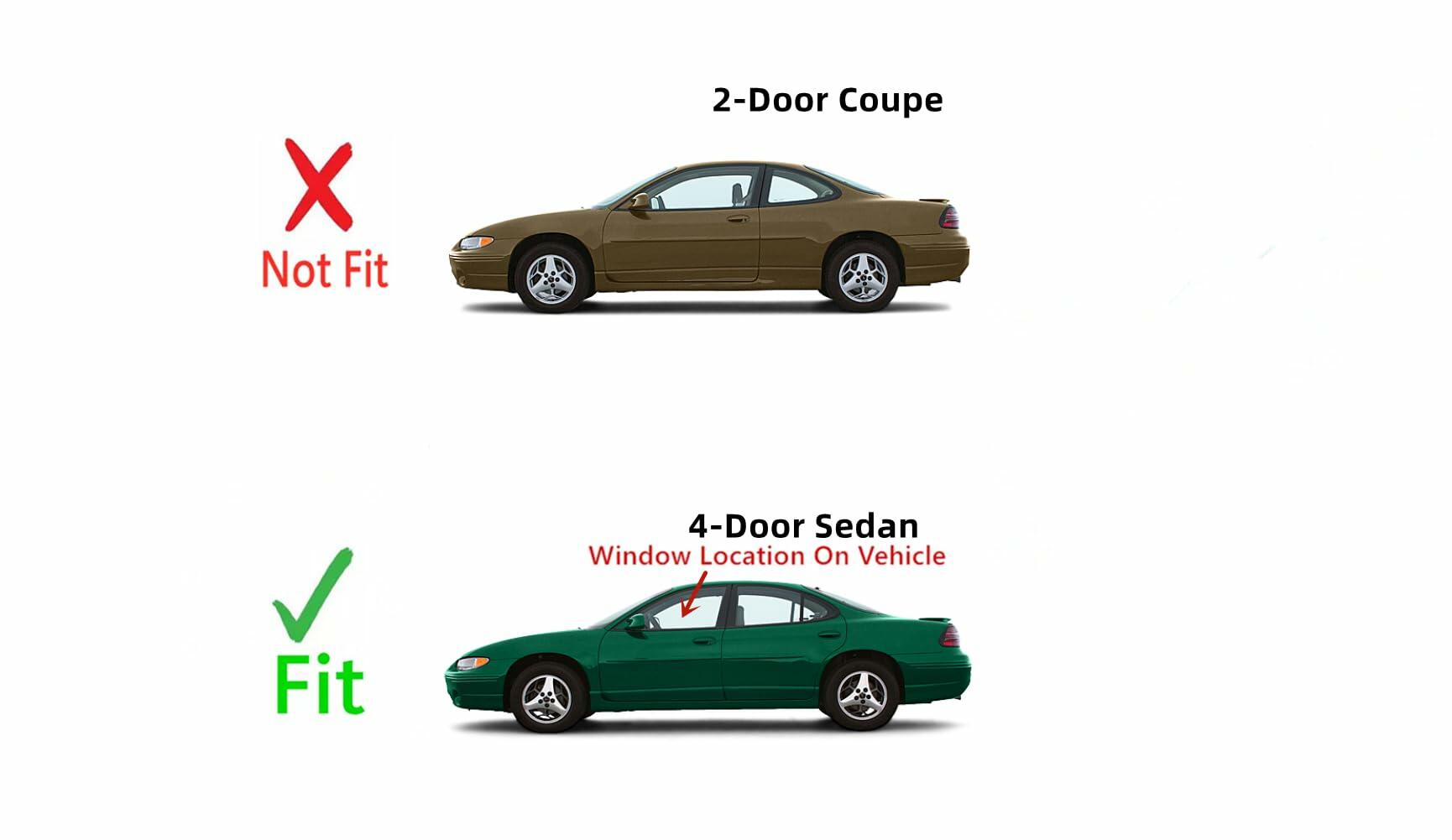 Driver Left Side Front Door Widow Glass Compatible with Pontiac Grand Prix 4 Door Sedan 1997-2003 Models