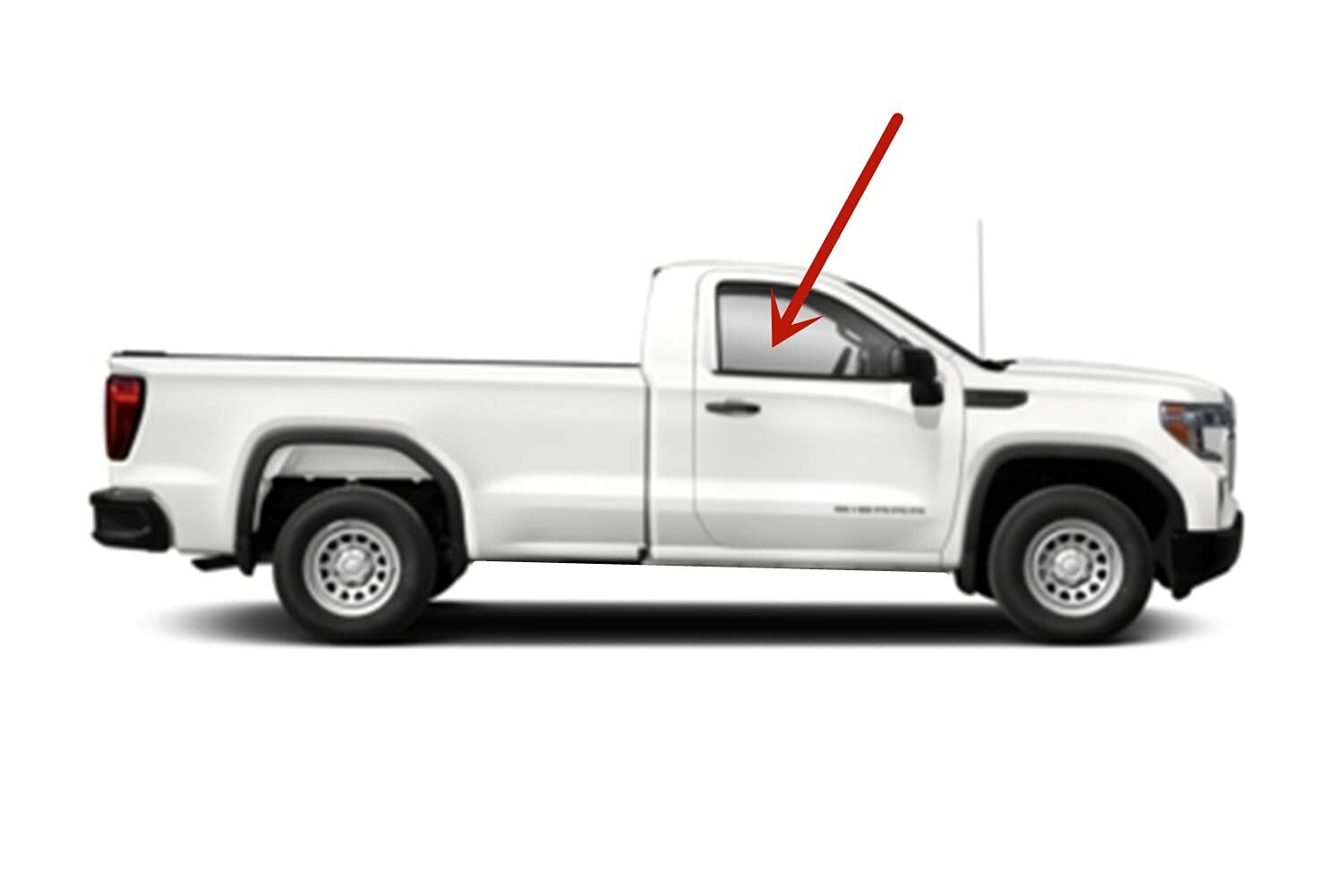 Passenger Right Side Door Window Door Glass Compatible with Chevrolet Silverado/GMC Sierra 1500 2 Door Standard Cab 2019-2026 Models