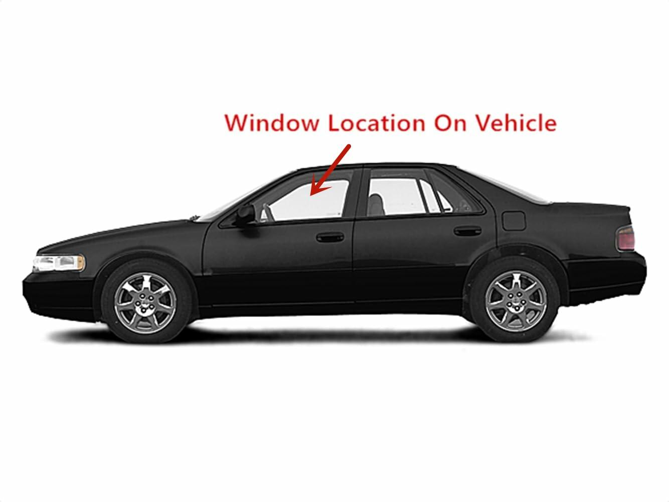 Driver Left Side Front Door Window Glass Compatible with Cadillac Seville 4 Door Sedan 1998-2004 Models