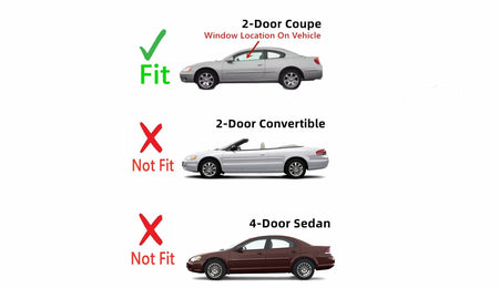 Driver Left Side Door Window Door Glass Compatible with Chrysler Sebring/Dodge Stratus 2 Door Coupe 2001-2006 Models