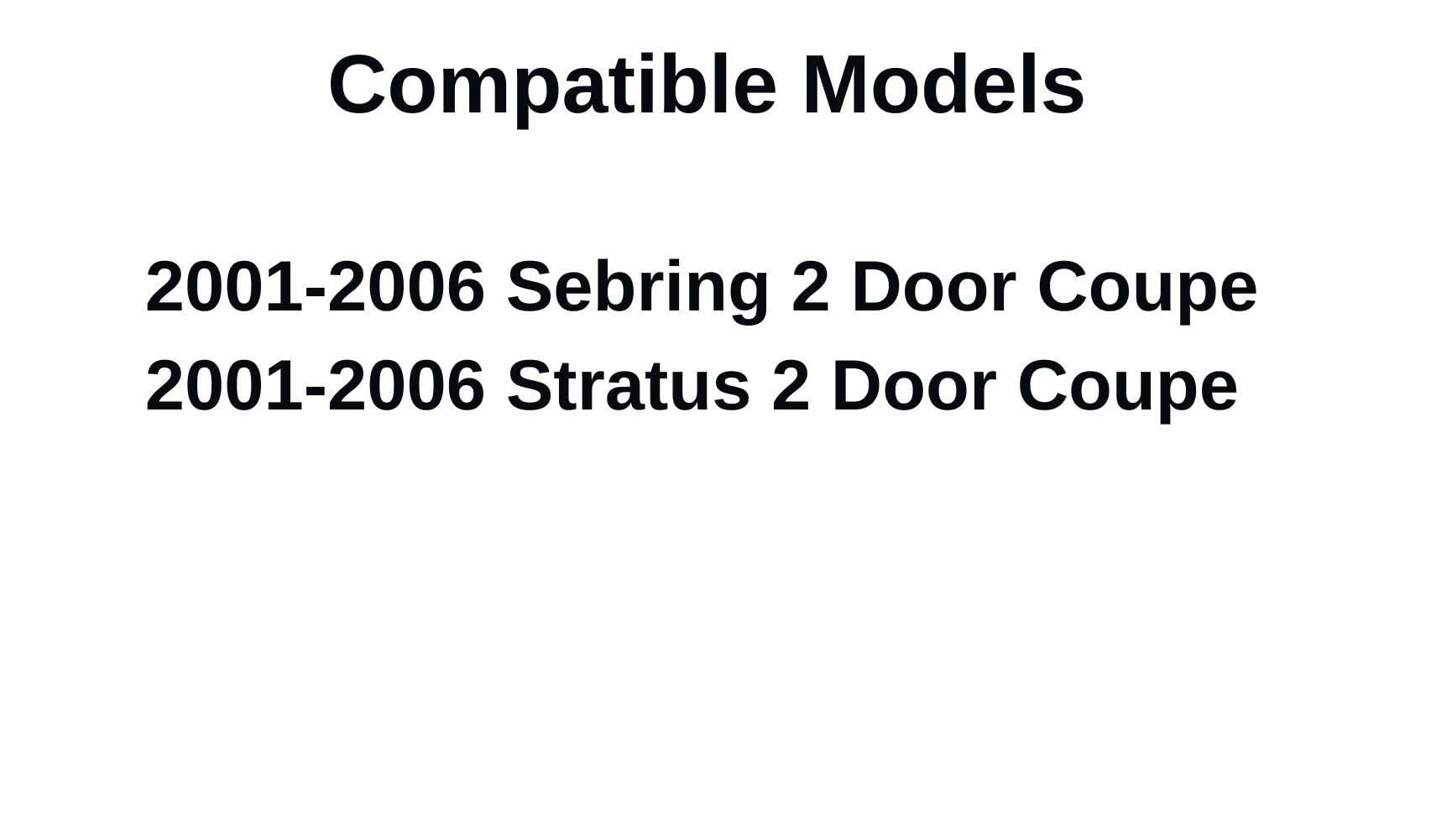 Passenger Right Side Door Window Door Glass Compatible with Chrysler Sebring/Dodge Stratus 2 Door Coupe 2001-2006 Models