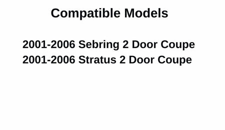 Passenger Right Side Door Window Door Glass Compatible with Chrysler Sebring/Dodge Stratus 2 Door Coupe 2001-2006 Models