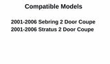 Passenger Right Side Door Window Door Glass Compatible with Chrysler Sebring/Dodge Stratus 2 Door Coupe 2001-2006 Models