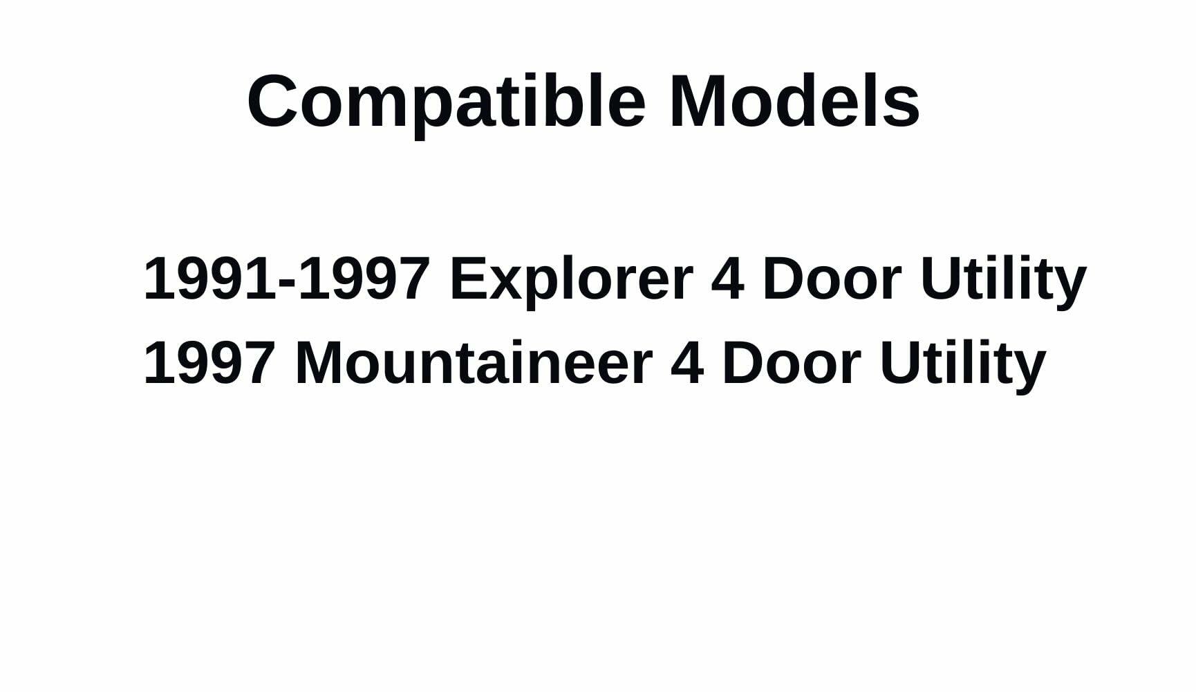 Driver Left Side Rear Door Window Door Glass Compatible with Ford Explorer/Mercury Mountaineer 1991-1997 4 Door Models