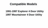 Driver Left Side Rear Door Window Door Glass Compatible with Ford Explorer/Mercury Mountaineer 1991-1997 4 Door Models