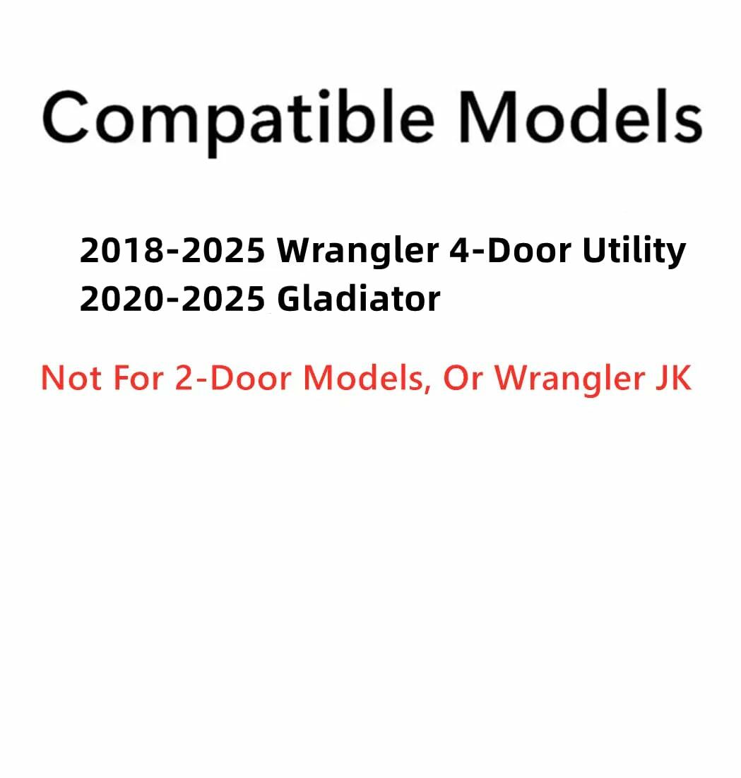 Privacy Passenger Right Side Rear Door Window Door Glass Compatible with Jeep Wrangler 2018-2026 / Gladiator 2020-2026 4 Door Models