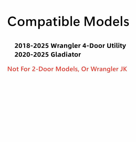 Privacy Passenger Right Side Rear Door Window Door Glass Compatible with Jeep Wrangler 2018-2026 / Gladiator 2020-2026 4 Door Models