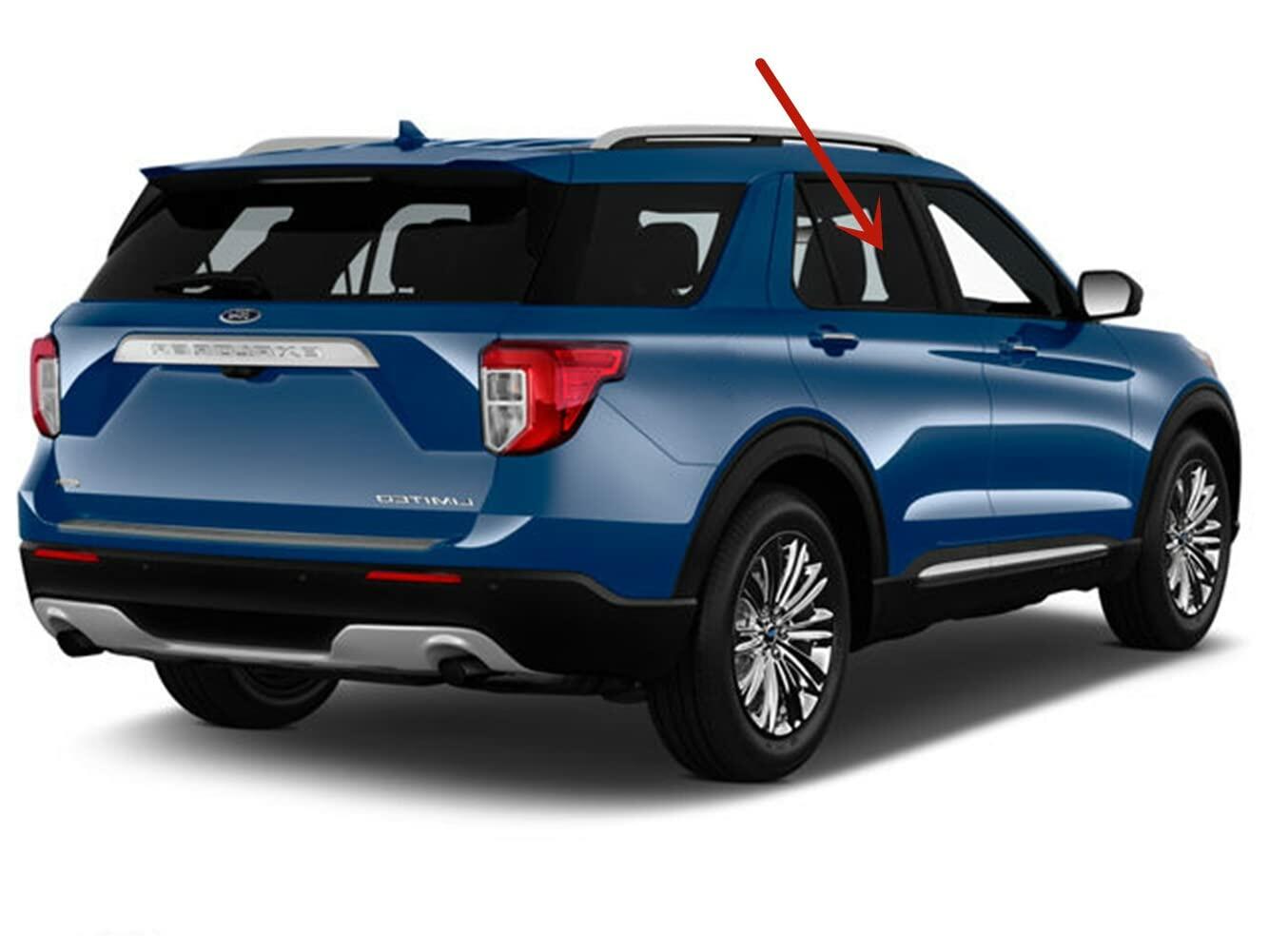 Passenger Right Side Rear Door Window Door Glass Compatible with Ford Explorer 2020-2026 Models