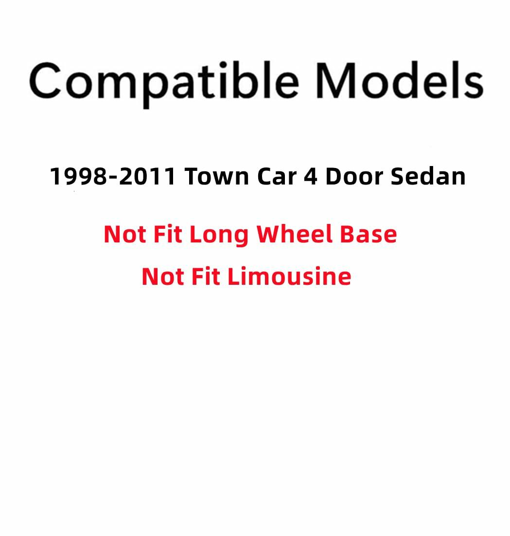 Passenger Right Side Rear Door Window Door Glass Compatible with Lincoln Town Car 4 Door Sedan 1998-2011 Models
