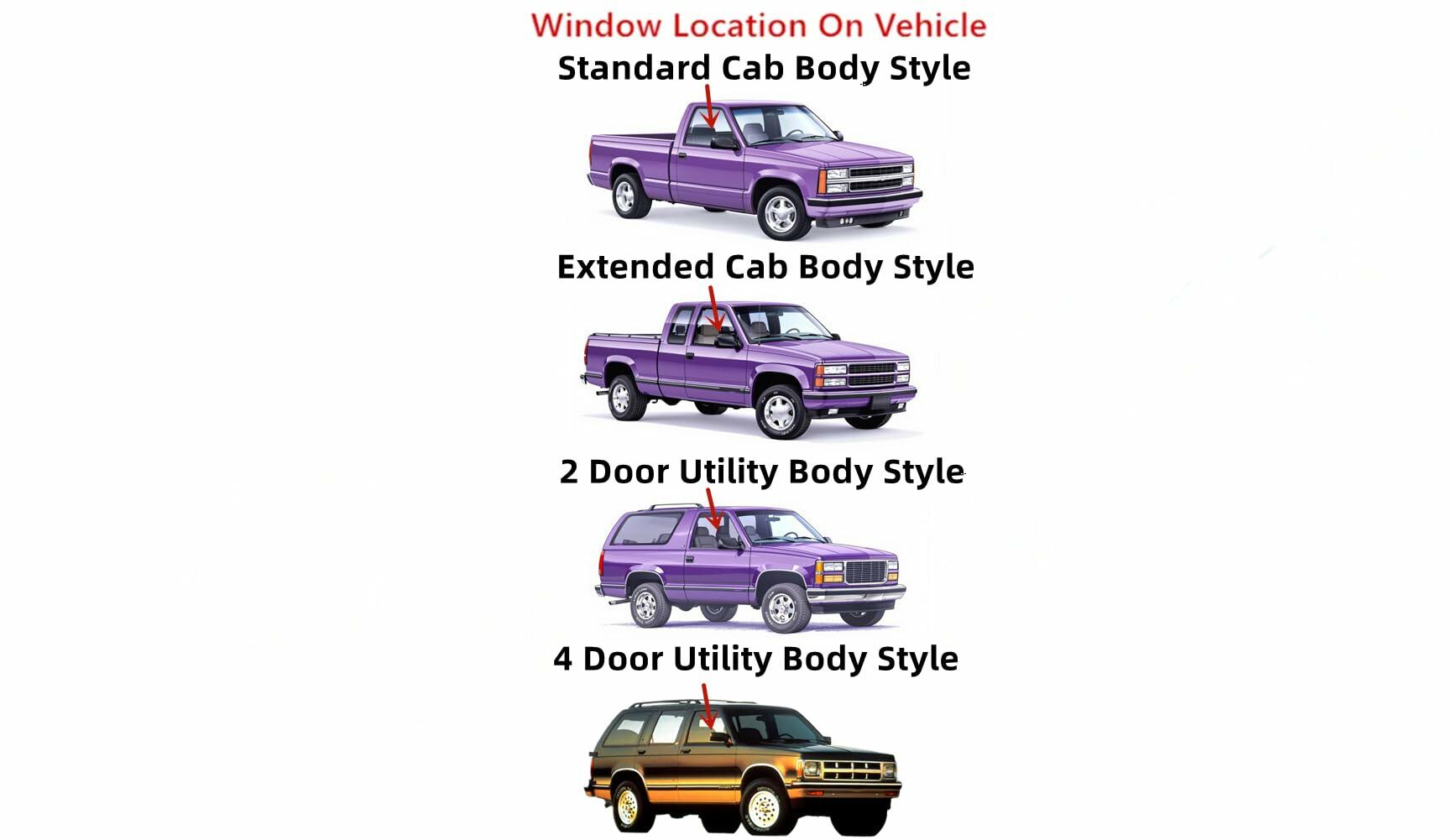 Passenger Right Side Front Door Window Door Glass Compatible with Chevrolet S10 Blazer & Oldsmobile Bravada 1993-1994 /S10 Pickup 1993 Models
