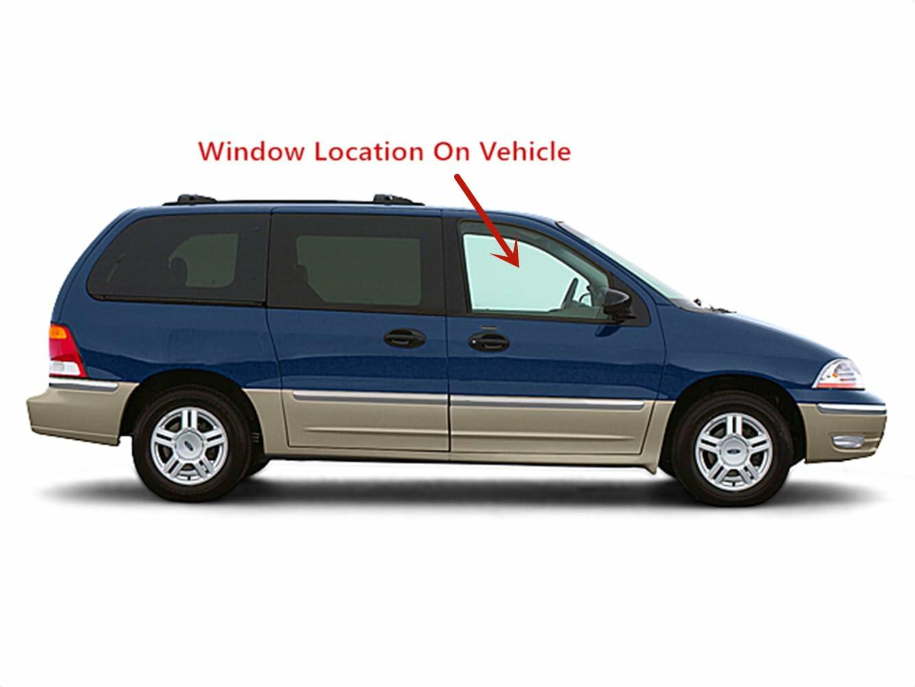 Passenger Right Side Front Door Window Door Glass Compatible with Ford Windstar Mini Van 1995-2002 Models