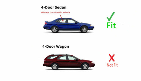 Passenger Right Side Rear Door Window Door Glass Compatible with Ford Taurus 4 Door Sedan 1996-2007 Models