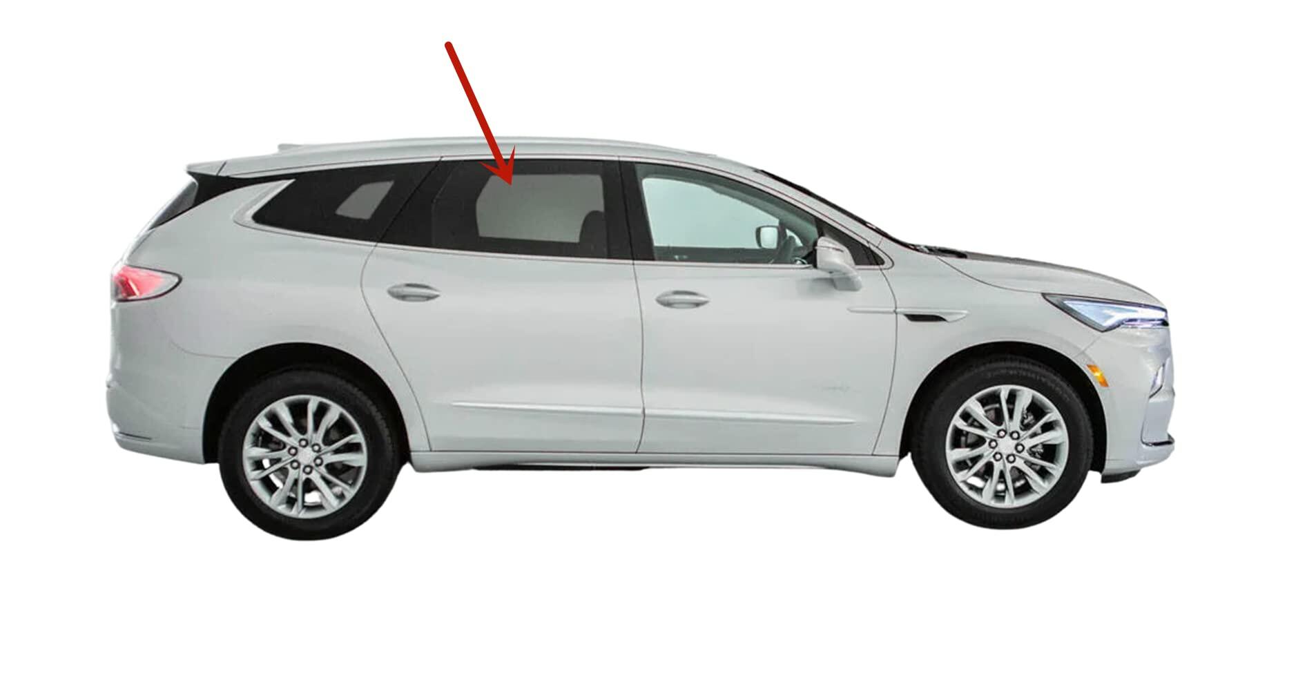 Tempered Passenger Right Side Rear Door Window Door Glass Compatible with Buick Enclave 2018-2024 Models