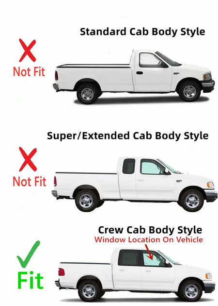 Passenger Right Side Front Door Window Door Glass Compatible with Ford F150 4 Door Crew Cab 2001-2003 Models