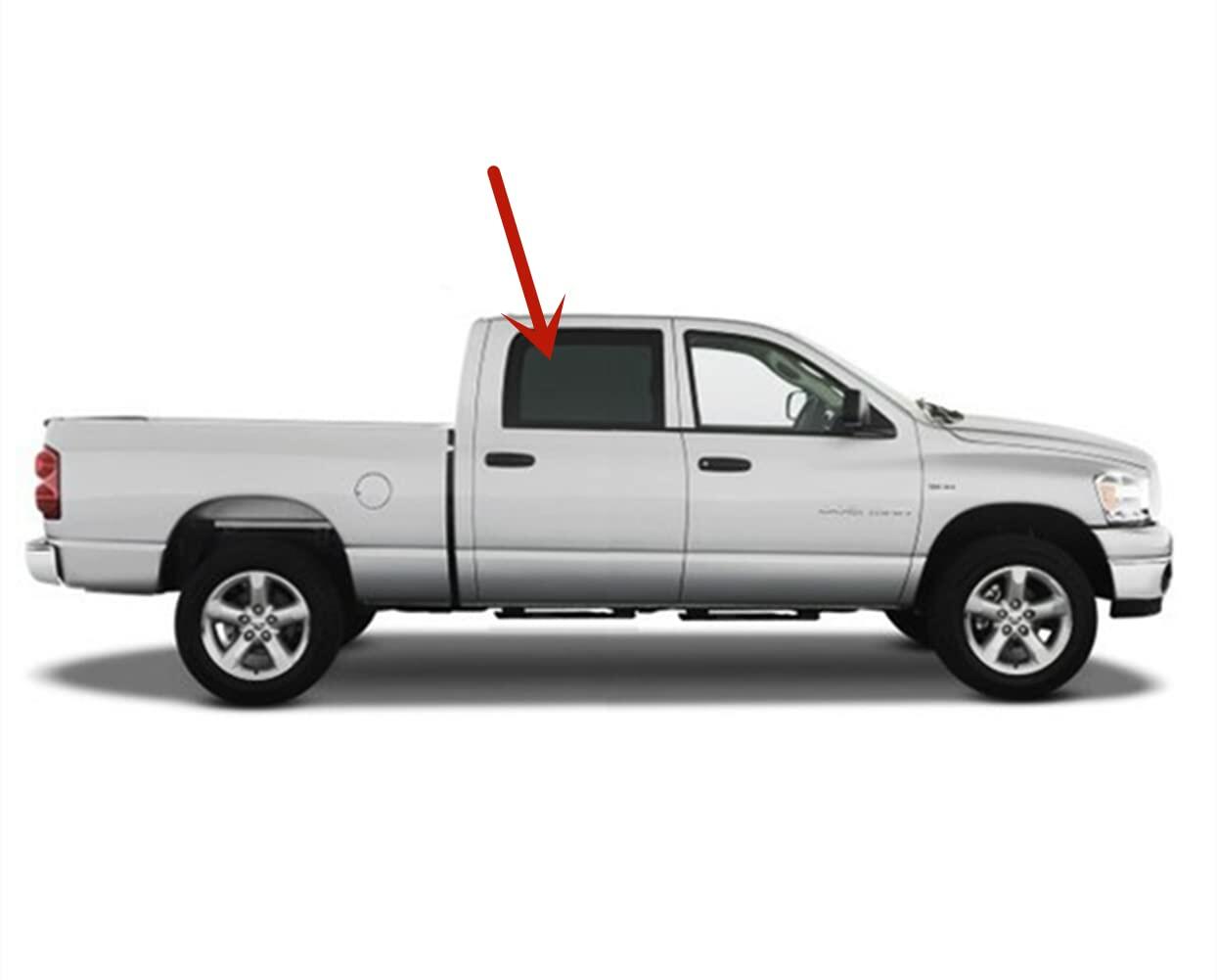 Passenger Right Side Rear Door Window Glass Compatible with Dodge Ram 1500 2009-2018 & 1500Classic 2019-2024 & 2500 3500 2010-2026 & 3500Cab/Chs 4500 5500 2011-2026 4-Door Crew/Extended Crew Pickups