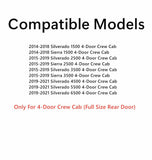 Driver Left Side Rear Door Window Door Glass Compatible with Chevrolet Silverado GMC Sierra 1500 2014-2018 / 2500 3500 2015-2019 /4500 5500 6500 2019-2021 4-Door Crew Cab Pickup