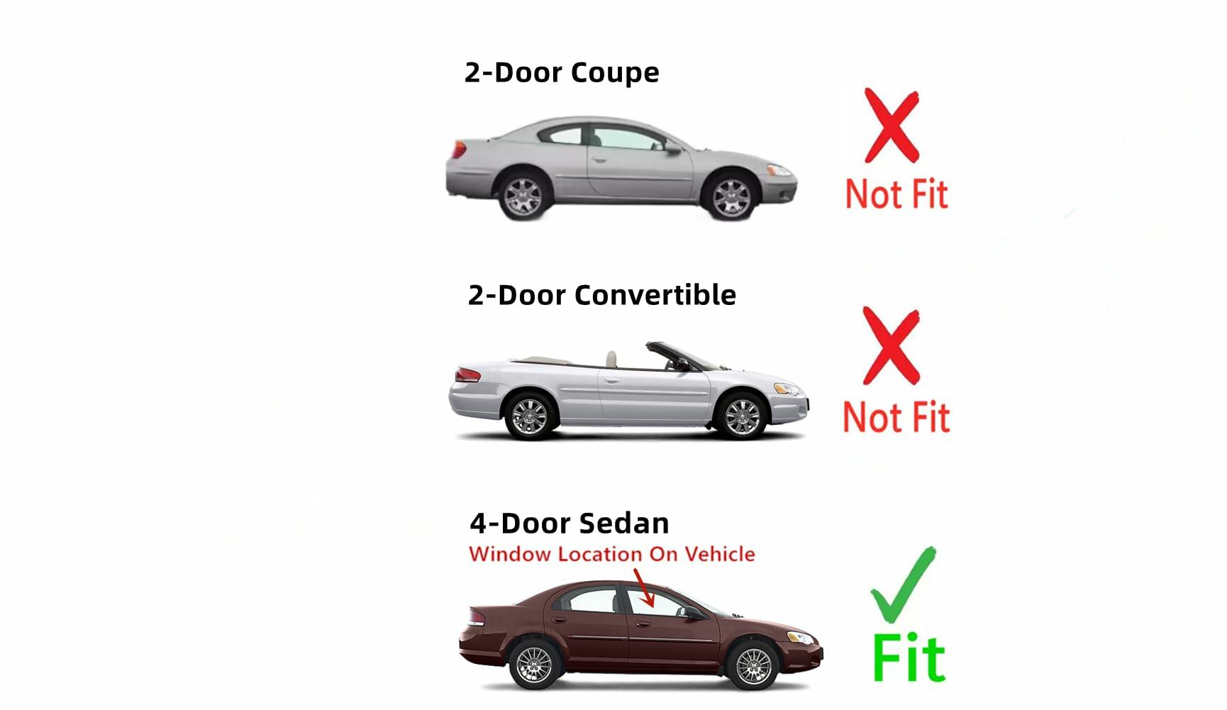 Passenger Right Side Front Door Window Door Glass Compatible with Chrysler Sebring/Dodge Stratus 4 Door Sedan 2001-2006 Models