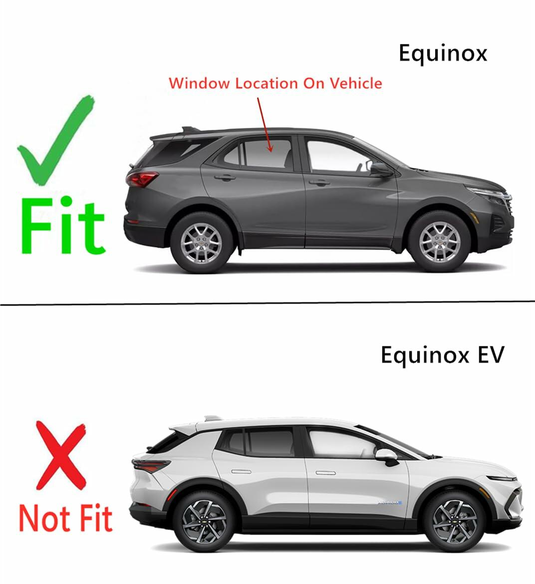 Passenger Right Side Rear Door Window Door Glass Compatible with Chevrolet Equinox 2018-2024 Models