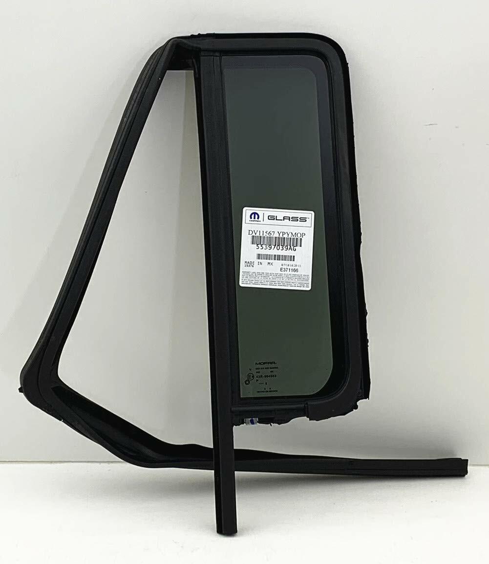 OEM Driver Left Side Rear Vent Window Vent Glass Compatible with Jeep Wrangler 4 Door Utility 2008-2017 Models/Wrangler JK 4 Door Utility 2018 Models