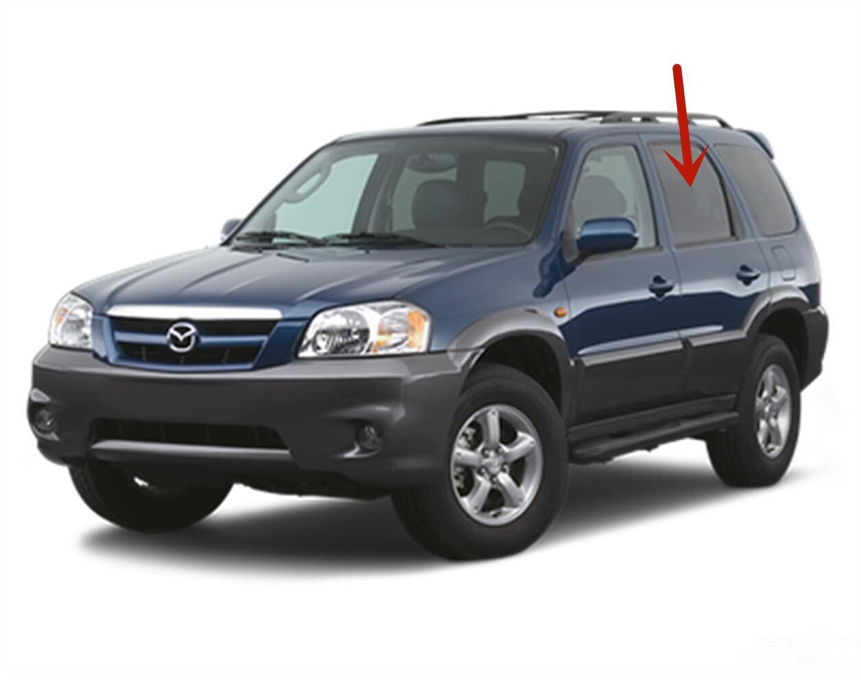 Driver Left Side Rear Door Window Door Glass Compatible with Mazda Tribute 2001-2006 4 Door Models