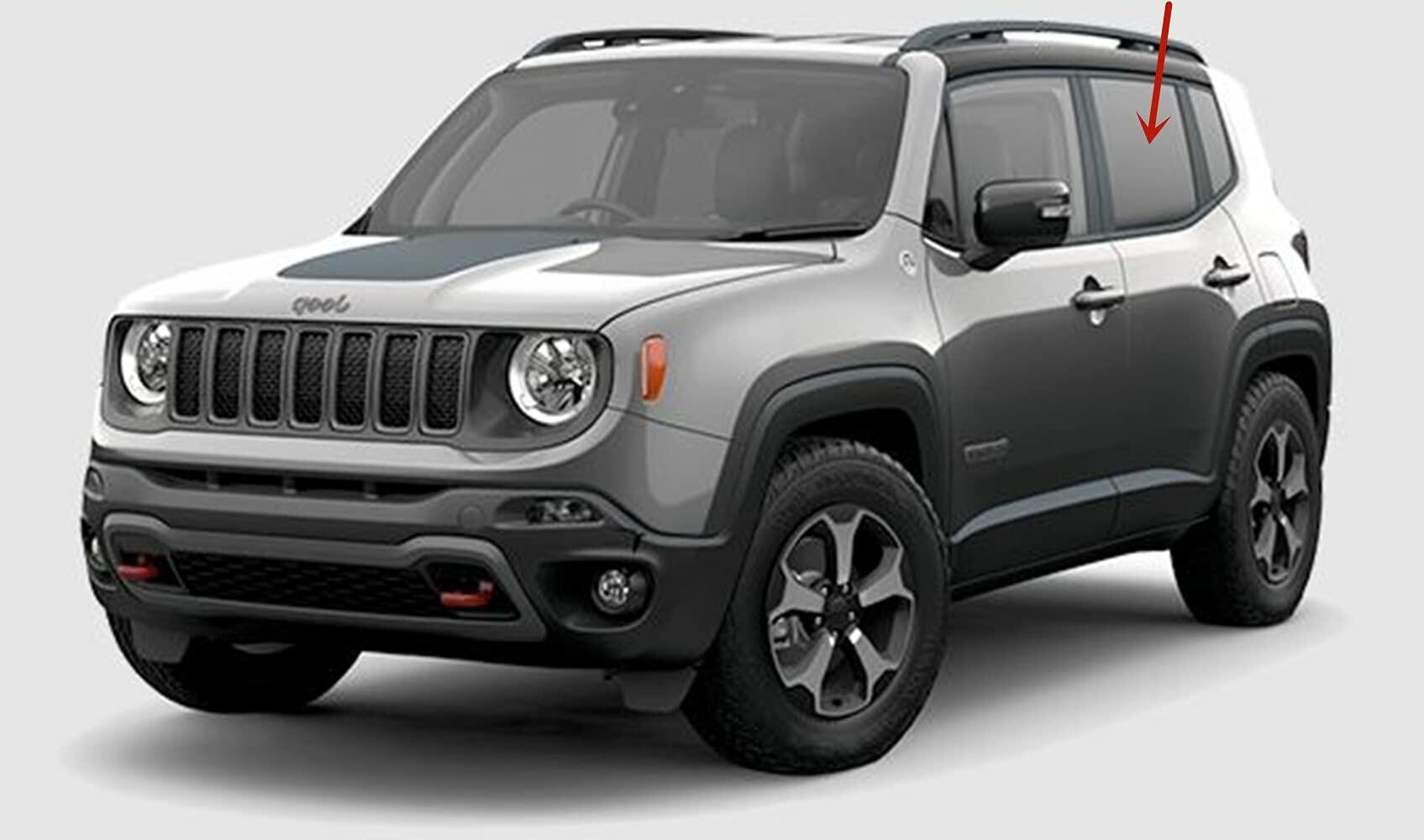 Driver Left Side Rear Door Window Door Glass Compatible with Jeep Renegade 2015-2023 Models