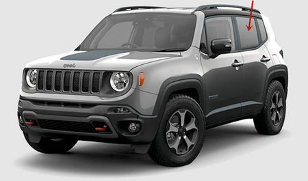 Driver Left Side Rear Door Window Door Glass Compatible with Jeep Renegade 2015-2023 Models