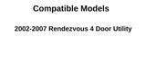 Driver Left Side Rear Door Window Door Glass Compatible with Buick Rendezvous 2002-2007 Models