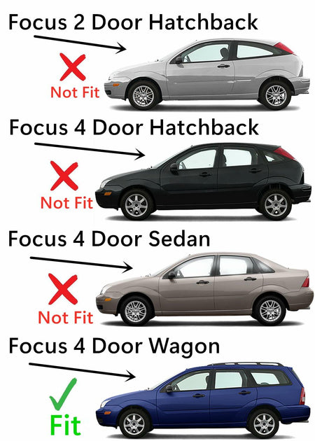 Driver Left Side Rear Door Window Door Glass Compatible with Ford Focus 4 Door Station Wagon 2000-2007 Models